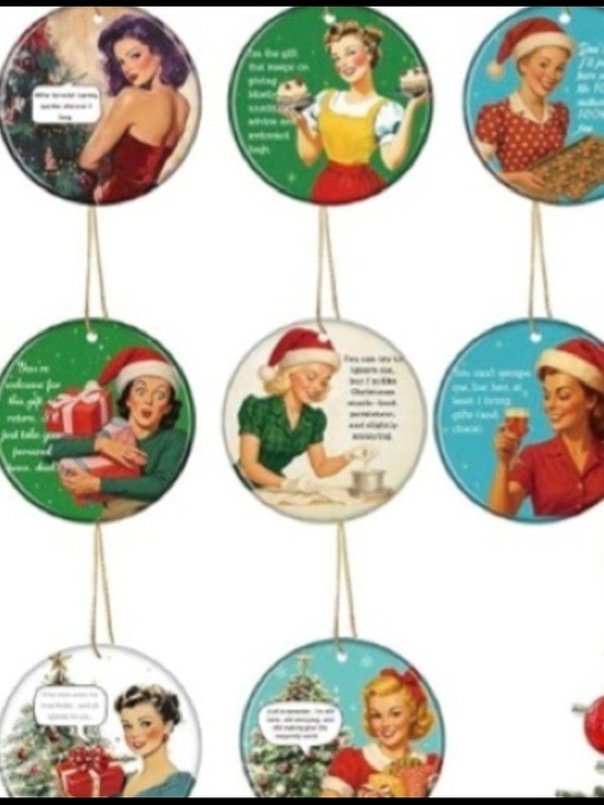 Other - 8 Vintage Holiday Retro Pin-Up Girls Ornaments
